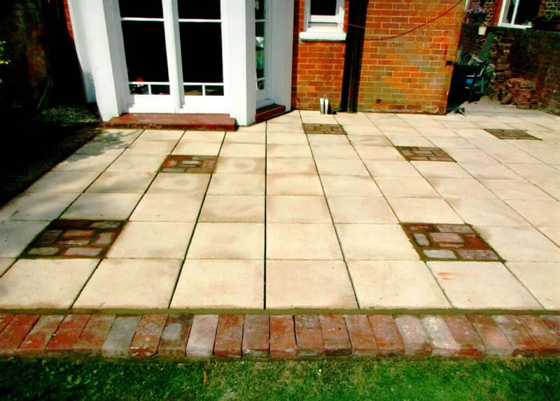Custom designed paving for patio area